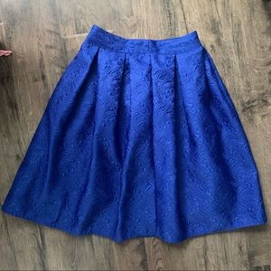 Shein royal blue a lime midi full skirt modest size S